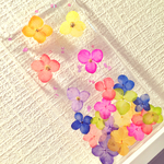 《大人気》♡色とりどりなアジサイ♡ラメラメ押し花ケース《全機種対応》