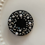 ビーズ刺繍くるみボタン（ヘアゴム/ブローチ）