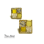 【送料無料】再販!! 4 color Cube Pierce（イエロー）