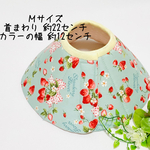 軽量☆肌に優しいエリザベスカラーＭサイズ《ミントブルーいちご🍓🎀柄》