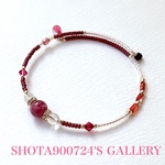 ［再販6］ピンクトルマリン　シングル　ワイヤーブレスレット　#minne_new #トルマリン　#ピンクトルマリン