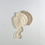 crochet bonnet  ベビーボンネット　／ ベビー帽子　ベビー　ボンネット　かぎ編み　新生児　出産祝い　100日祝い　ハーフバースデー　かぎ編み