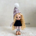 プチブライス　アウトフィット　ダルメシアンポンチョの4点セット（ピンク）　ハンドメイド　服
