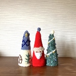 手編みのとんがりサンタさんクリスマスセット