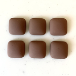Matte Chocolate Brown Square Cabochons