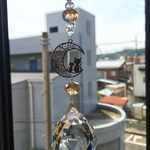 月と猫の30㎜サンキャッチャー☆トパーズ