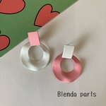  【1ペア】ピアス　ホワイト&ピンクピアス