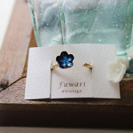 vintage glass ring 小さなお花リング