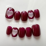 clear heart nail｜ハート　ハートネイル　ネイル　ネイルチップ