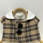 タータンチェックベスト・ブラウン➕サンバイザー風耳飾り付き