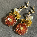 【10/31まで  引越しありがとうセール】山茶花 サザンカ❤️𓂃 𓈒 ピアス イヤリング