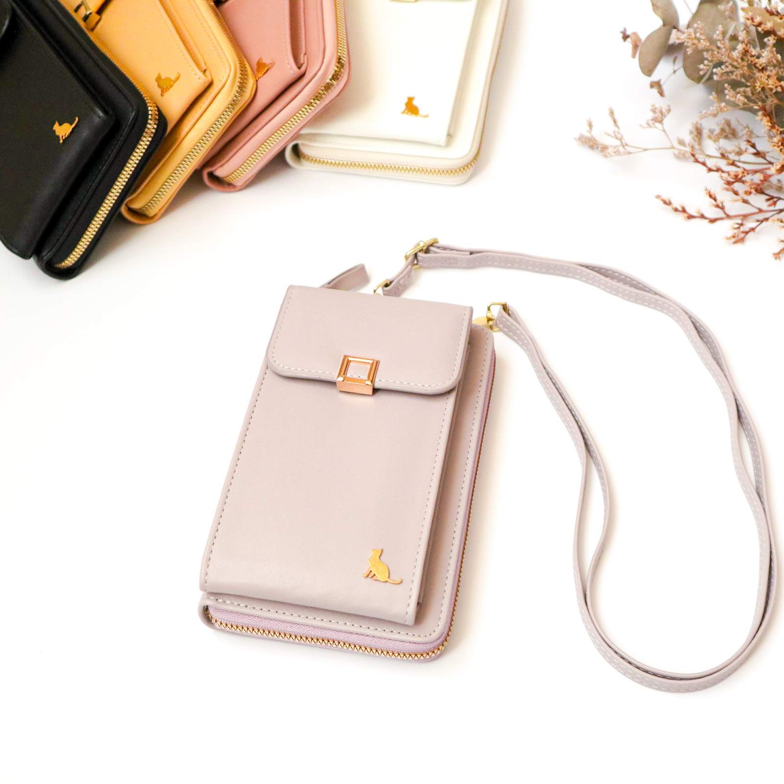 クロッチくん【お財布バッグ】スマホショルダーバッグ ハンドメイド pjc 猫 クロッチくん【お財布バッグ】スマホショルダーバッグ