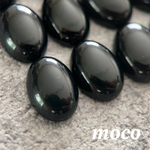 【4個】天然石ブラックオニキス♡カボション《14×10mm》B10