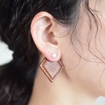Rhombus【レザーピアス/イヤリング】 “brown”