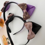 カチューシャ キッズ 猫耳 ネコミミ 黒猫 リボン 幼稚園 小学生　女の子 ハロウィン パーティー 仮装 