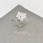 polar bear fake perl ring ✵ クマさん型 バロックパール風 大粒リング  フリーリング 