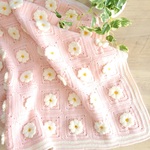 お花ブランケット💮ライトピンク💮ゆっくりゆったりまったり💮