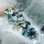 再販　オフィシャルにも  くすみカラーの紫陽花バレッタ