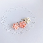 ドール用 お花ヘアピン 3個  シルバーピン2cm