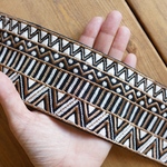 70cmカット済【インド刺繍リボン】シルク　刺繍　リボン　りぼん   【ブラック】