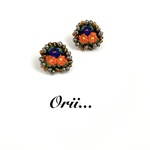 【ミニ】ビーズ花柄刺繍ピアス/イヤリング