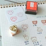 『くまちゃんはんこ「デート」手帳』消しゴムはんこ
