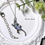 🦎トカゲネックレス🦎 送料無料 レジン 偏光パール