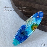 【CH】カラーミニバラ 紫陽花 カラーノースポール レースフラワー レジンヘアクリップ ヘアピン 押し花ヘアクリップ 