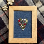 刺繍 フレーム クリスマス 花 飾り ハート