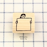 963hanko 消しゴムはんこ:シカクもちの女の子