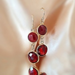 14KGF/ GARNET RUBY MIXING EARRINGS