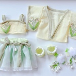 20cmぬいぐるみ 着せ替え服 ぬい服 鈴蘭 刺繍入りドレス 5点セット