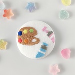 お絵描きパレットの刺繍ヘアゴム