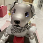 aiboちゃんのための細めウールマフ　ハウンドトゥース柄