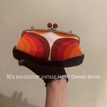 50‘s Germanyミッドセンチュリー◉ビンテージfabric◉Orange brown◉親子がま口