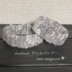 m-163＊handmade ピンクベージュのお花柄＊アームバンド