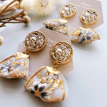 インド刺繍リボンピアス(イヤリング)