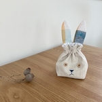うさぎ巾着ミニ*リネン*ミナペルホネン  リネン巾着  