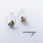 sage beads hoop pierce
