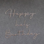 Happy  half Birthday * stylishタイプ *  シャンパンゴールド　wire art バースデー　ハッピーバースデー　文字　ワイヤー　誕生日　飾り　虫ピン付き　ハーフ