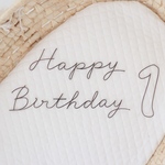 Happy Birthday  数字付き（1つ） * standardタイプ * ブロンズ　wire  art  虫ピン付き　バースデー　ハッピーバースデー　文字　ワイヤー　誕生日　飾り　レタリング