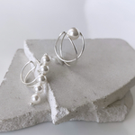  【パールイヤーカフ2点セット】silver filled　pearl line cuffs  2way silky mini