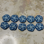 ハンドメイド　水引パーツ　梅結び　ブルー系　グラデーション