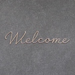 Welcome  * naturalタイプ * シャンパンゴールド wire  art  虫ピン付き　ウエルカム　文字　ワイヤー　飾り　レタリング　ゴールド　