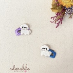 NEW【受注制作】わんちゃん刺繍ワッペン付きコームピン/ペキニーズ