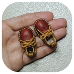〈新作〉革靴　エンジ＆うす茶　キーホルダー　ハンドメイド