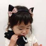 カチューシャ キッズ 猫耳 ネコミミ 黒猫 リボン 幼稚園 小学生　女の子 ハロウィン パーティー 仮装 