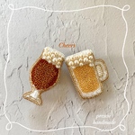 A 様専用ページ　Cheers 2点　ビーズ刺繍ブローチ
