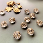 【6コセット】#czech beads#チェコビーズ　Dahliaダリア15㍉ crystal/bronze