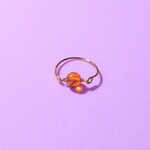 琥珀(アンバー) ワイヤー ピンキーリング